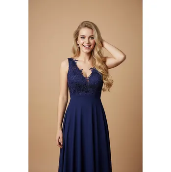 Dámské šaty EVA & LOLA Plesové šaty TINA tmavě modré Barva: Modrá, Velikost: L