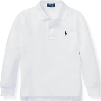 Chlapecké tričko Dětské bavlněné tričko s dlouhým rukávem Polo Ralph Lauren 322703634013 bílá 00X, vel. 109-116