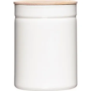 Dóza na potraviny Riess - Nádoba s dřevěným víčkem 2,2l Pure White