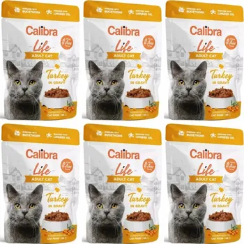 Krmivo pro kočku CALIBRA Cat Life Adult Turkey in gravy - mokré krmivo pro kočky - 6x85g