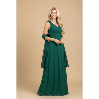 Dámské šaty EVA & LOLA Plesové Šaty CHERYL tmavě zelené Barva: Zelená, Velikost: M