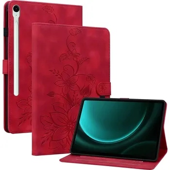 Pouzdro na tablet Flowers zavírací pouzdro na Samsung Galaxy Tab S11 - červené