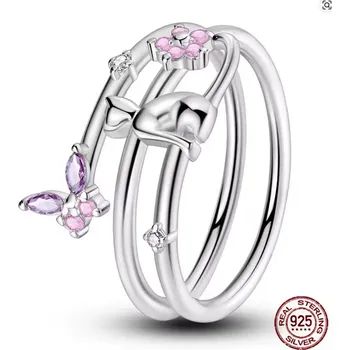 Prsten Prosperk Prstýnek s kočičkou a růžovým zirkonem Velikost prstenů: 7 (EU: 54-56)