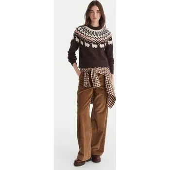 Dámský svetr Hunter Svetr Ashie HARW0074251 Hnědá Regular Fit S