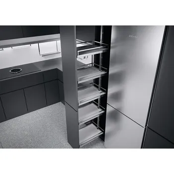 Nábytkové kování K-KES Dispensa, potravinová skříň, Arena Style, bílá/chrom, 150/1200-1600 (K-KES Dispensa, potravinová skříň, Arena Style, bílá/chrom, 150/1200-1600)