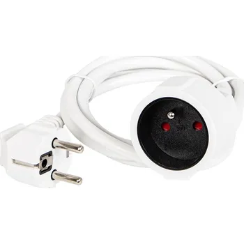 Elektrická zásuvka Prodlužovací kabel PR-160 1-Zásuvka s uzemněním 1,5m bílý 3x1,5mm