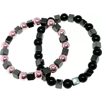 Náramek Partnerské náramky z hematitu a onyxu