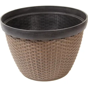 Květináč PLASTOVÝ KVĚTINÁČ RATAN Ø 30,5 CM SASKA GARDEN