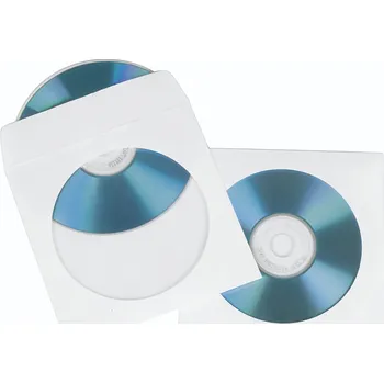 Příslušenství pro datový nosič Hama papírové obaly pro CD/DVD, bílé, krabička na zavěšení, balení 100 ks (cena za balení)