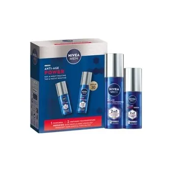 Make-up NIVEA MEN Anti-age power set serum a hydratační péče Sada péče o pleť