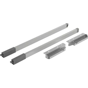 Nábytkové kování StrongBox reling hranatý horní H140/500mm, šedá, sada (StrongBox reling hranatý horní H140/500mm, šedá, sada)