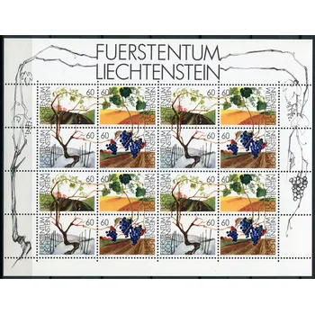 Poštovní známka (1994) MiNr. 1089 - 1092 ** - Lichtenštejnsko - tiskový list - Rok ve vinohradu