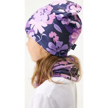 Kojenecká čepice UNUO Dětská čepice fleecová Basic, Kytky Velikost: M