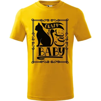 Chlapecké tričko Dětské tričko s potiskem Cat baby Velikost: 158/12 let, Barva trička: Žlutá