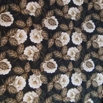 Softshell zimní květy na černé š.140 cm EU