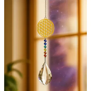 Lapač snů Feng Shui čakrový lapač sluneční energie - Květ života