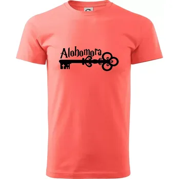 Pánské tričko Harry - Alohomora - Klasické pánské triko vyšší gramáže - L ( Korálová )