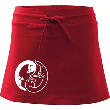 Dámská sukně Jezevčíci - Jin jang - Sportovní sukně - two in one - XL ( Červená )