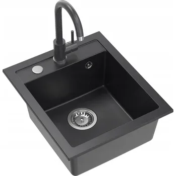 Granitový dřez Jednokomorový granitový dřez Quadron černý