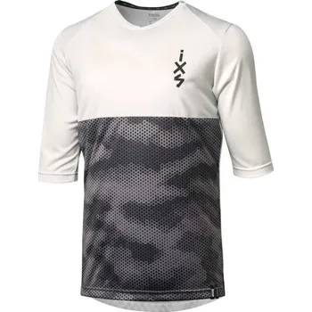 cyklistický dres IXS dres s 3/4 rukávem - CARVE 1.0 - bílá/šedá M