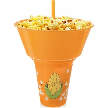 HRNEK S MISKOU NA POPCORN A SNACKY 500ML ORANŽOVÝ