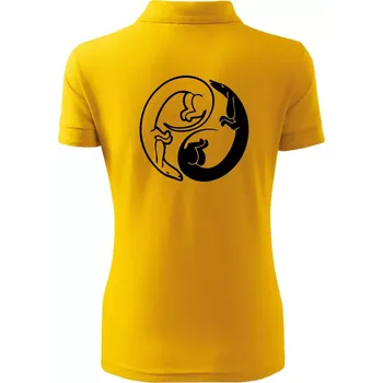 Dámská košile Jezevčíci - Jin jang - Polokošile dámská Pique Polo - L ( Žlutá )