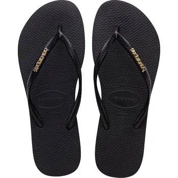 Dámské žabky Žabky Havaianas SLIM LOGO dámské, černá barva, na plochém podpatku, 4119875.1924 4119875.1924P 99X, EUR 35/36