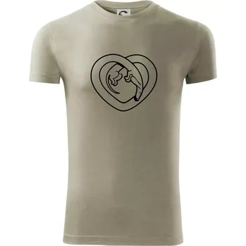 Jezevčík srdce - obrys - Viper FIT - Pánské zůžené tričko - L ( Light khaki )