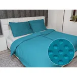 Hřejivé ložní povlečení Minky TOP 3D puntíky MKP-056 Mořská modrá Prodloužené 140x220 a 70x90 cm