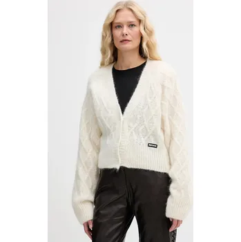 Dámský svetr Kardigan s příměsí vlny Rotate 1154592344 béžová 01A, vel. L