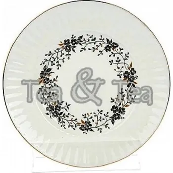 Talíř Dezertní talíř Černé Květiny 15,5 cm Lomonosov