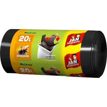 Pytle na odpadky Univerzální pytle na odpad Jan Niezbędny Easy-Pack se zavazováním, 20 l, 40 ks