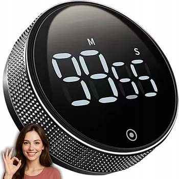 Kuchyňská minutka KUCHYŇSKÁ ELEKTRONICKÁ MINUTKA MAGNETICKÁ DIGITÁLNÍ LED UNIVERZÁLNÍ ČERNÁ