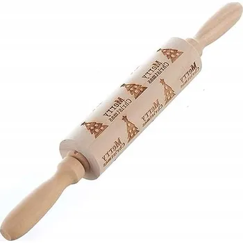 Váleček na těsto Dřevěný vánoční Váleček se vzorem