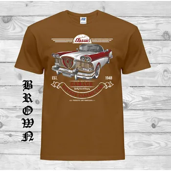 panske-levne-bavlnene-tricko-potisk-historicke-auto Barva: Brown - hnědá, velikost: XS