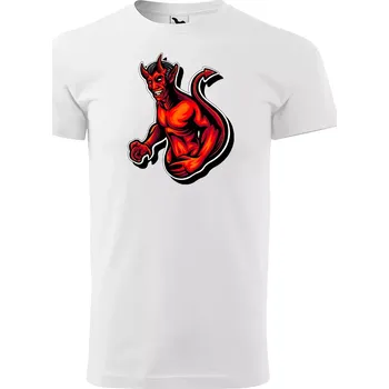 Pánské tričko Sablio Tričko s potiskem Devil - bílé 2XL