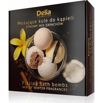 Koupelová sůl DELIA Dárková sada 4 koule do koupele se zimními vůněmi, 4 x 100 g