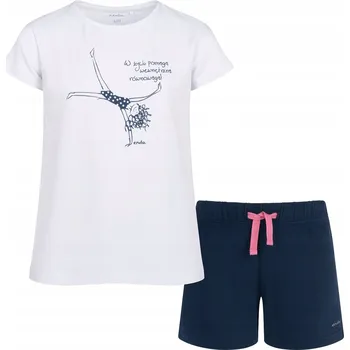 Dívčí šaty Sportovní úbor na tělocvik pro dívku bílo-modrý, velikost 128, značka Endo - Równowaga