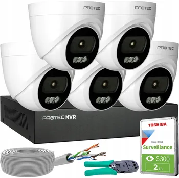 IP kamera Sada 5 IP kamer 4MPX 2K POE, kopulovité, vnitřní, s mikrofonem a HDD