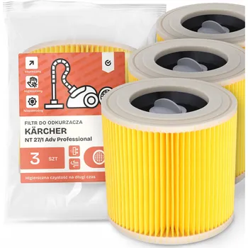 Filtr do vysavače 3x FILTR do VYSAVAČE Kärcher NT 27/1 Adv Professional Vzduchový EM-W