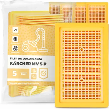 Filtr do vysavače 5x FILTR do VYSAVAČE Kärcher MV 5 P Vzduchový Vlnitý Plochý FILTRY EM-W