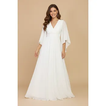 Dámské šaty EVA & LOLA Svatební šaty MARTHE bílé Barva: Bílá, Velikost: S