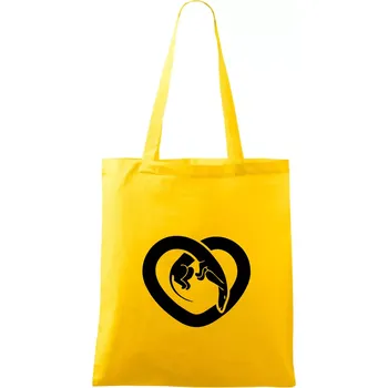 Jezevčík srdce - plný - Taška bavlněná - 42 x 38 cm ( Žlutá )