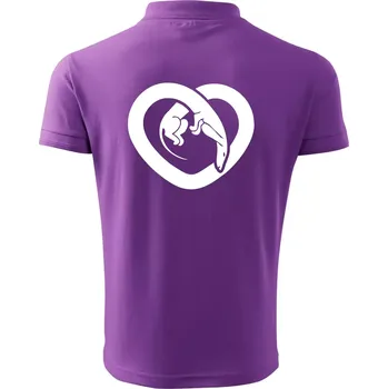 Pánská košile Jezevčík srdce - plný - Polokošile pánská Pique Polo 203 - S ( Fialová )