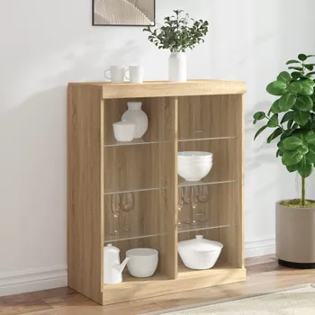 Příborník do zásuvky vidaXL Příborník s LED osvětlením dub sonoma 81 x 37 x 100 cm