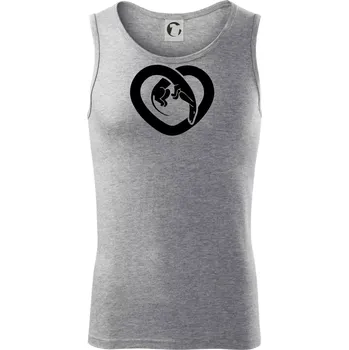 Jezevčík srdce - plný - Tílko pánské Core - 2XL ( Tmavě šedý melír )