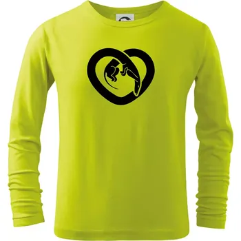Chlapecké oblečení Jezevčík srdce - plný - Triko dětské Long Sleeve - 122 cm/6 let ( Limetková )