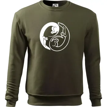 Pánská mikina Jezevčíci - Jin jang - Mikina Essential pánská - M ( Military )