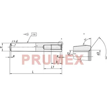 Šroub Kolík kuželový vnitřní závit DIN 7978 16x70