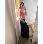 BudesIN Černé mušelínové kalhoty Luna